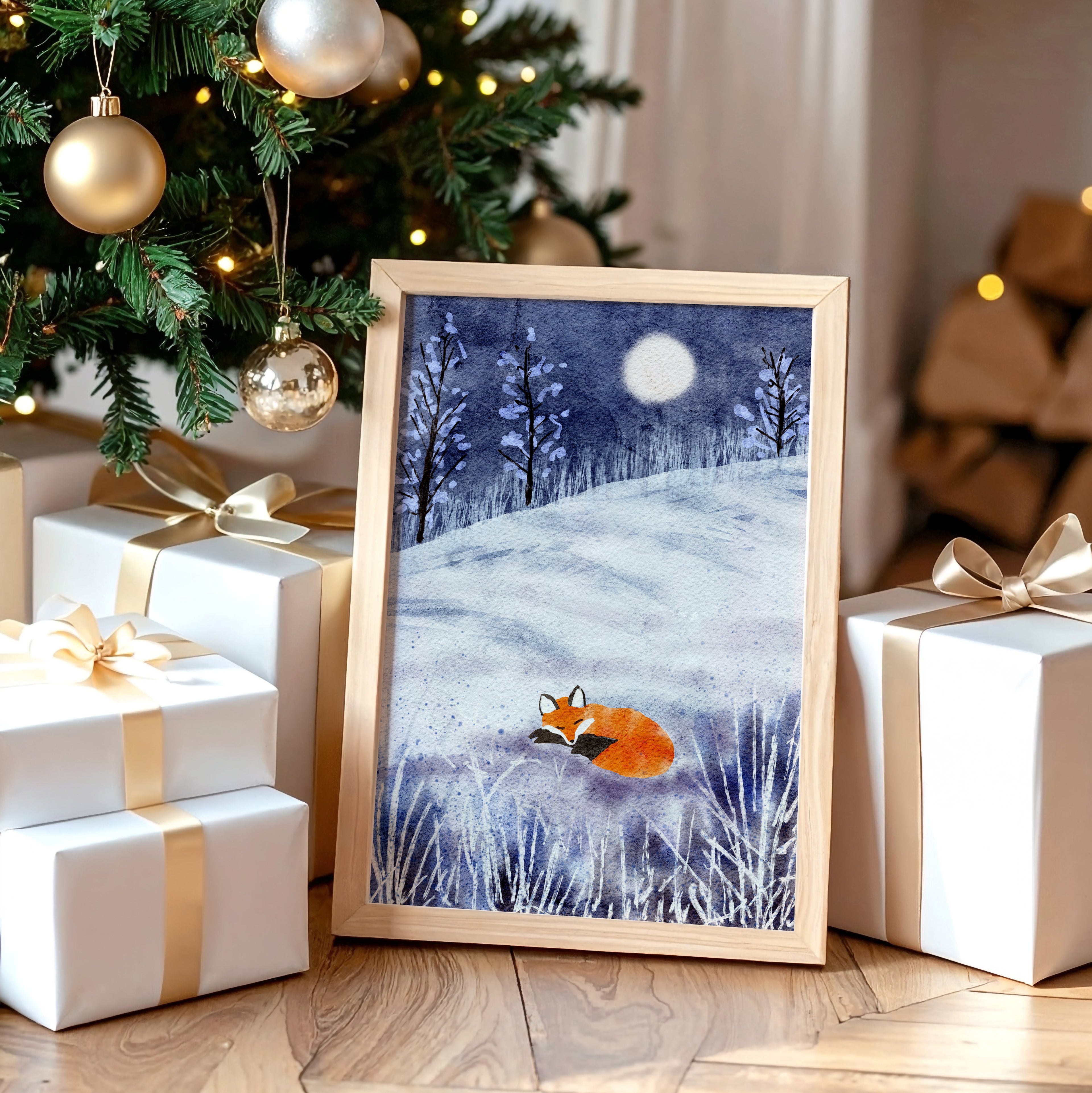 Holdfényben szundikáló róka